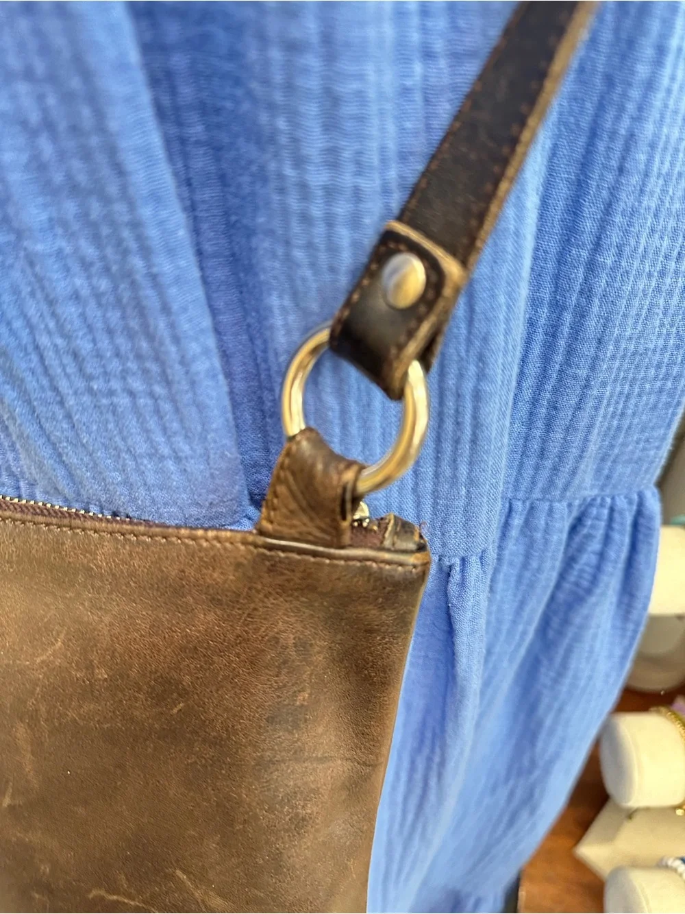 Vintage Coach 9457 Brown Full Grain Leather Slim Crossbody Bag USA Made